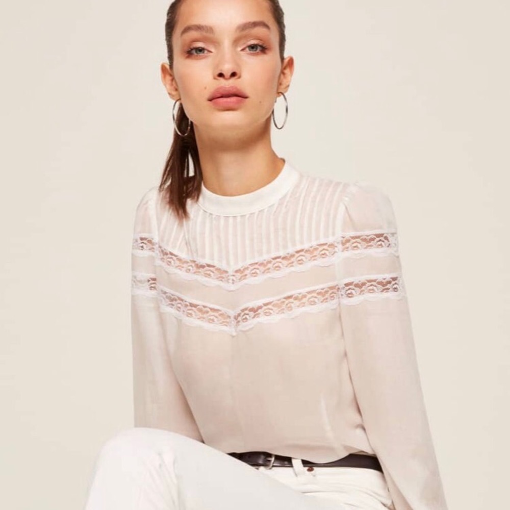 Reformation Charleston ivory blouse